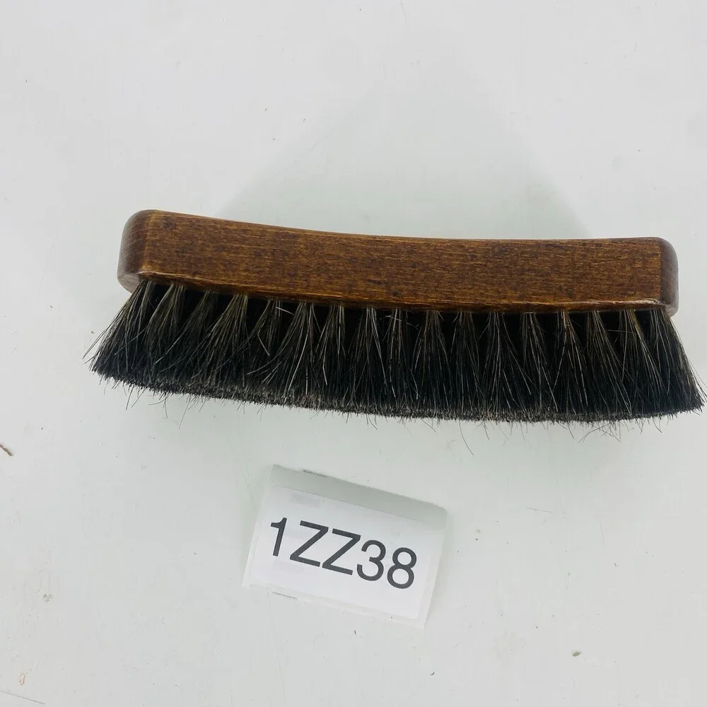 Vintage National No 31 Sterilized Horsehair Brush Dark Wood USA Made Shoe Shine